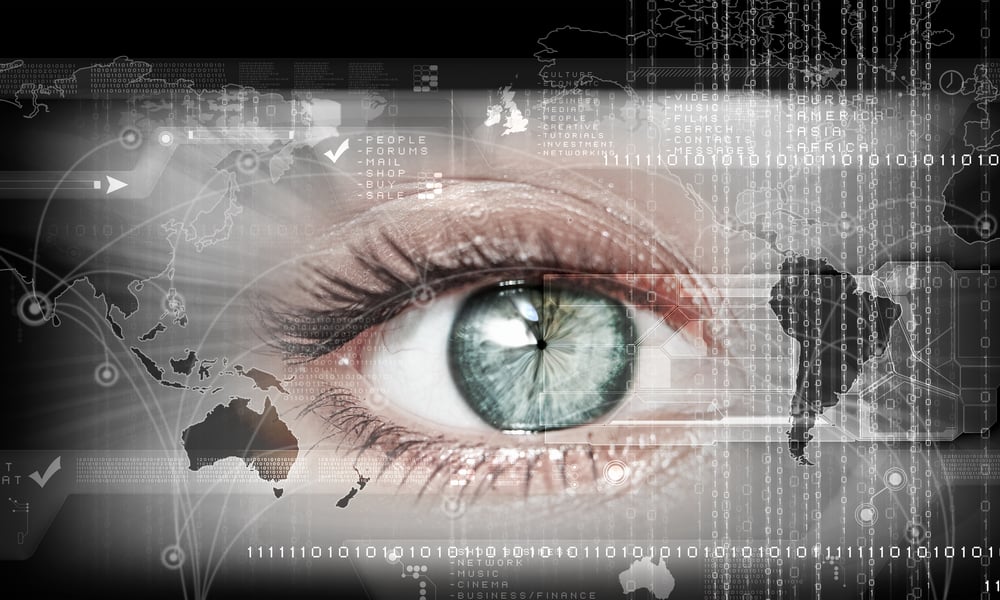 Digital image of womans eye. Security concept